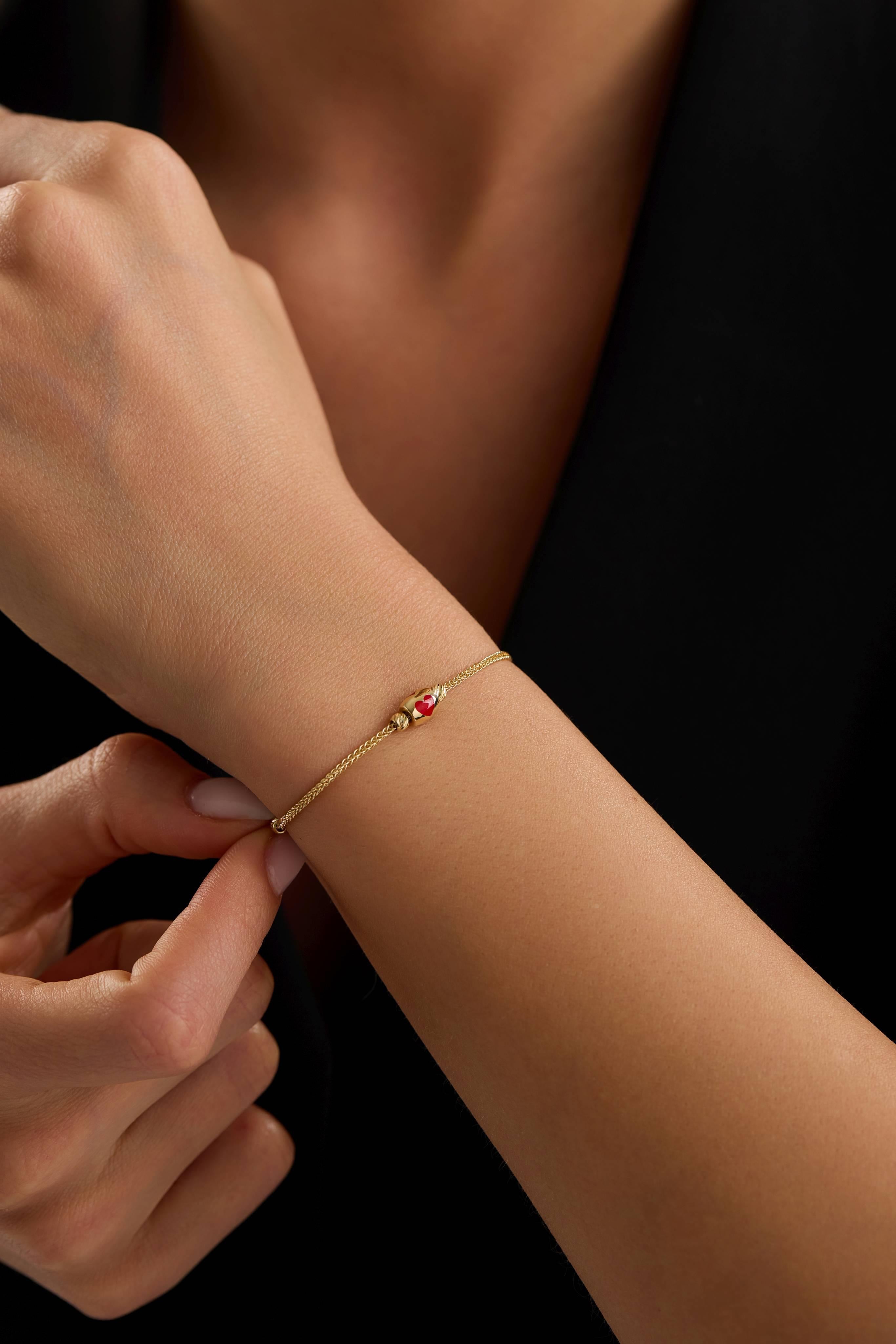 14 Ayar Taşlı Kalp Altın Kolye Ucu