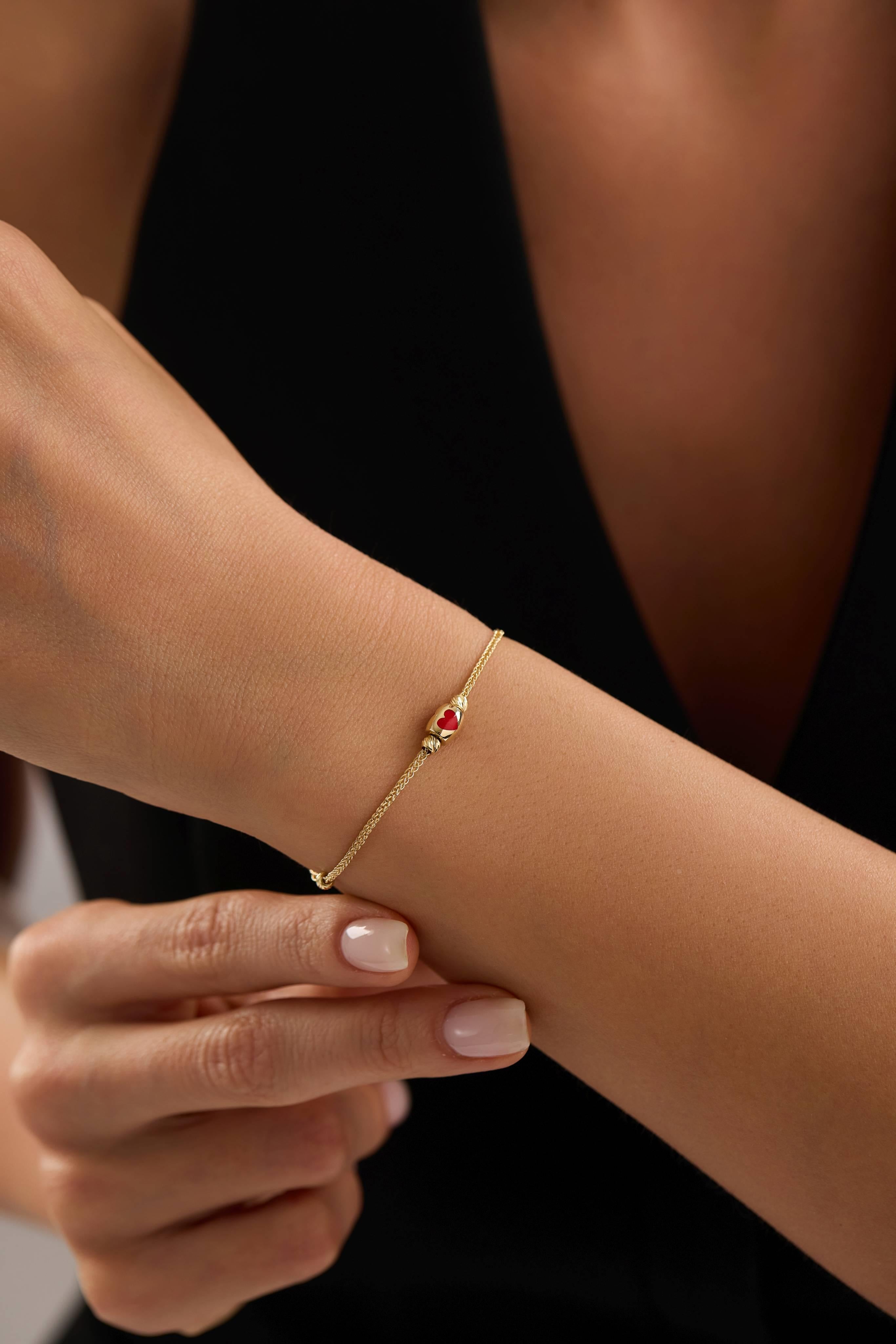 14 Ayar Taşlı Kalp Altın Kolye Ucu