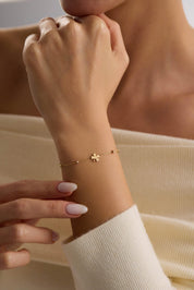 14 Ayar Dorikalı Yonca Şans Altın Bileklik