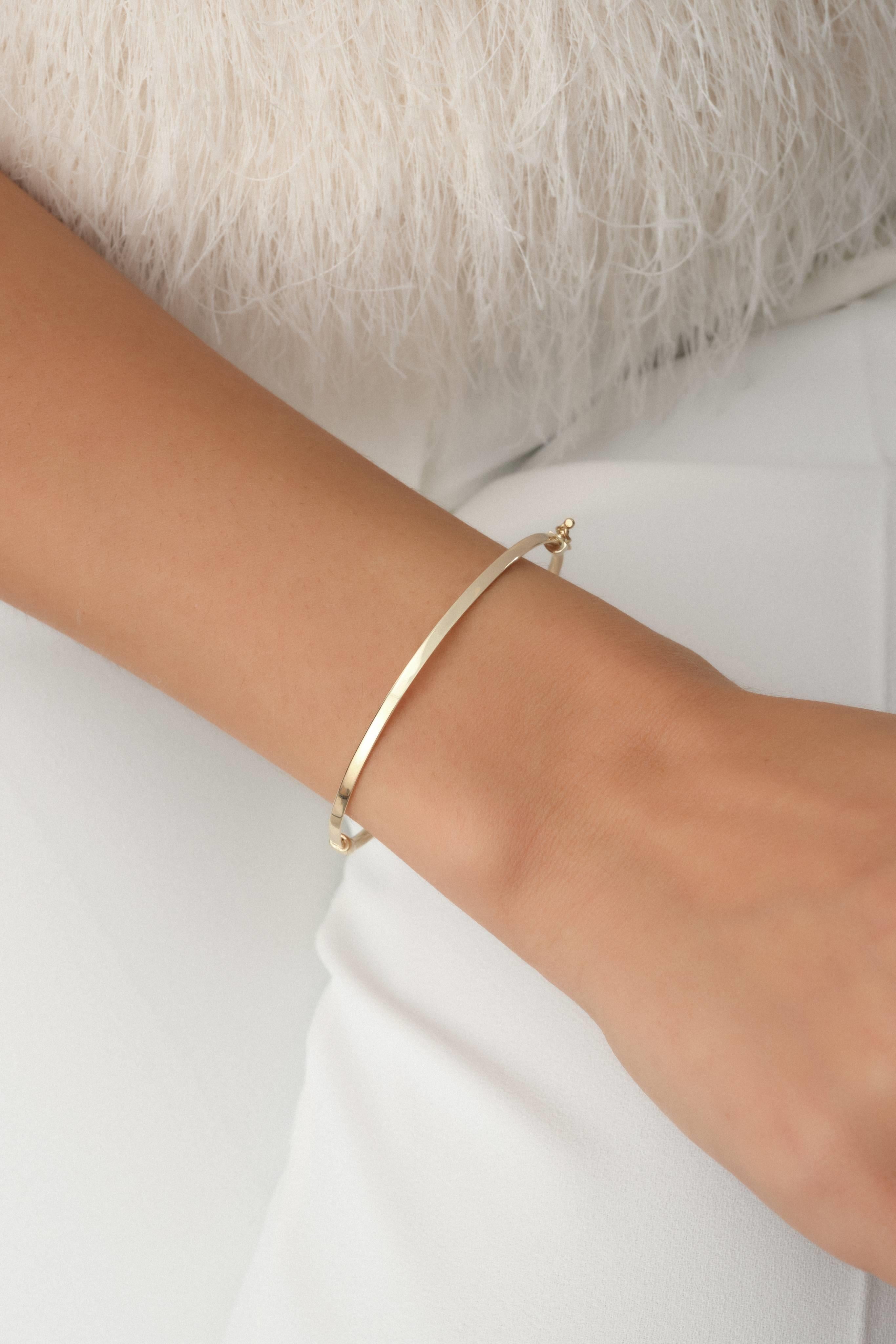 14 Ayar Düz Altın Kelepçe