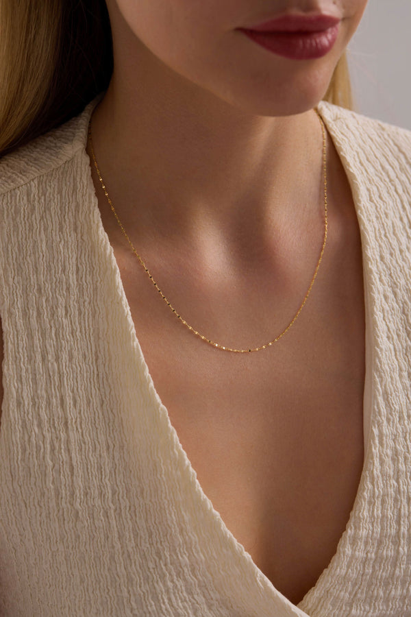 14 Ayar Forse Altın Zincir Kolye (1 mm)