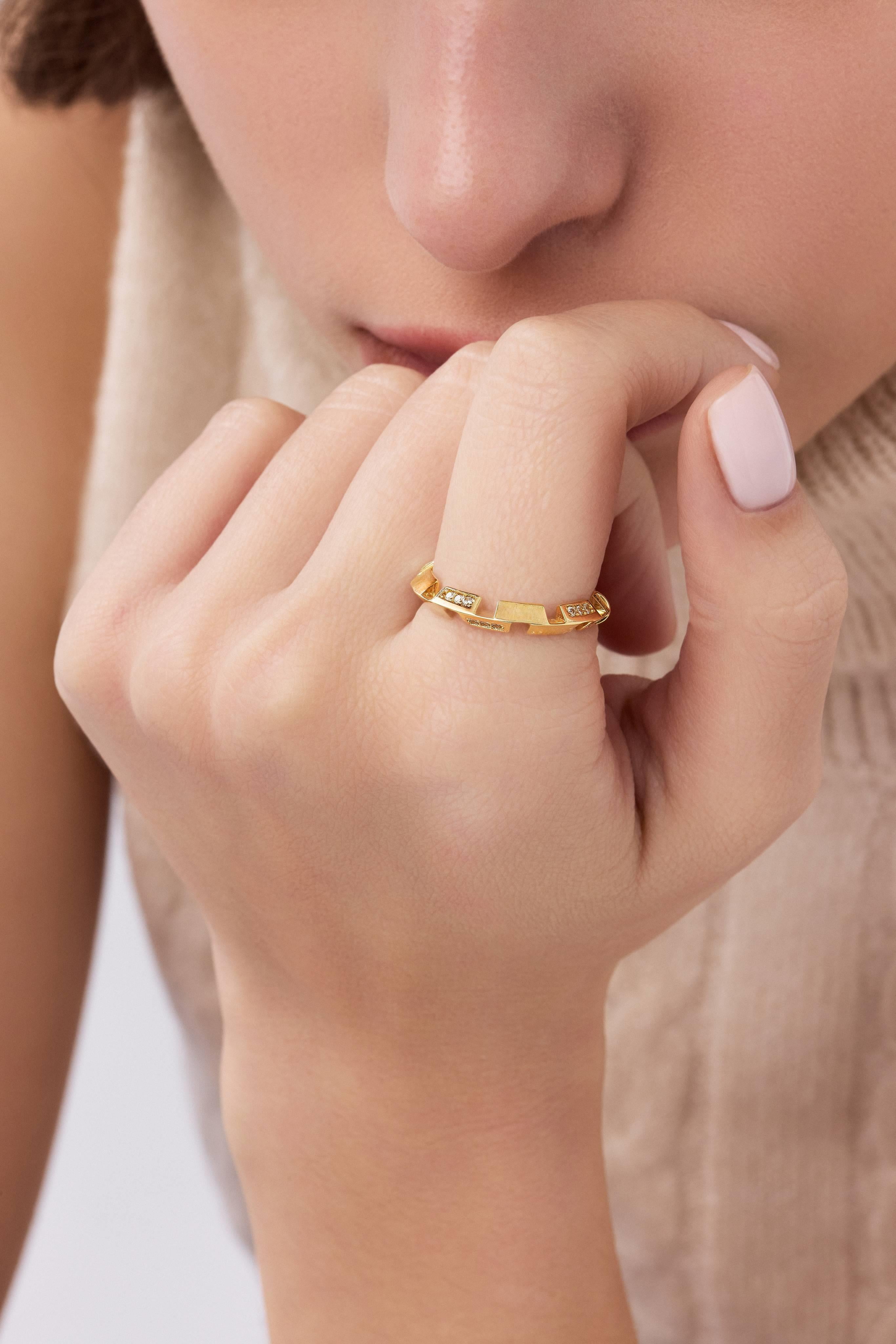 14 Ayar Geometrik Altın Yüzük