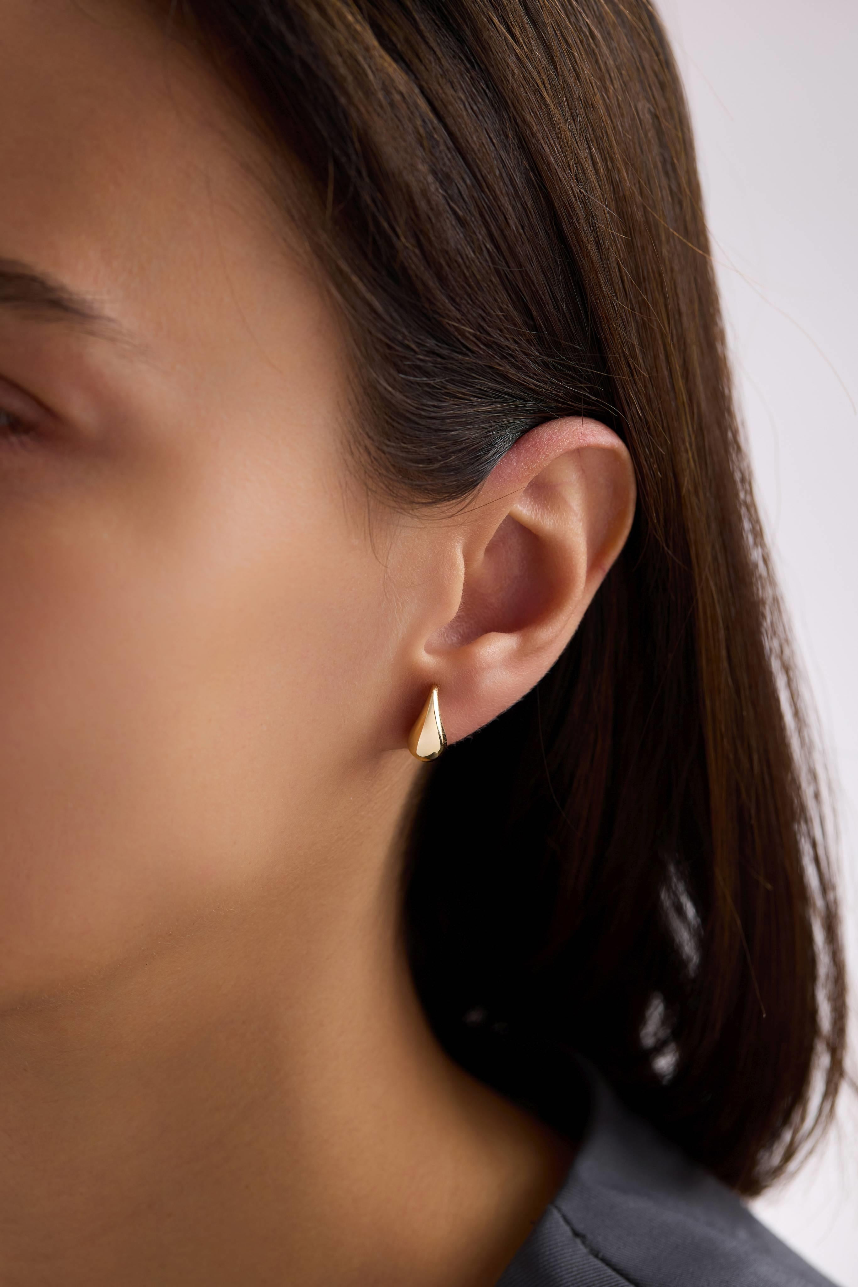 14 Ayar Göz Yaşı Altın Küpe