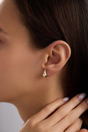 14 Ayar Göz Yaşı Altın Küpe