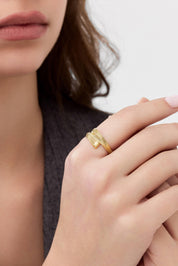 14 Ayar Grek Desenli Altın Yüzük