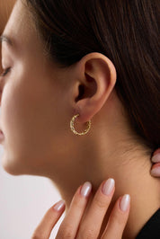 14 Ayar Gurmet Altın Halka Küpe (Büyük)