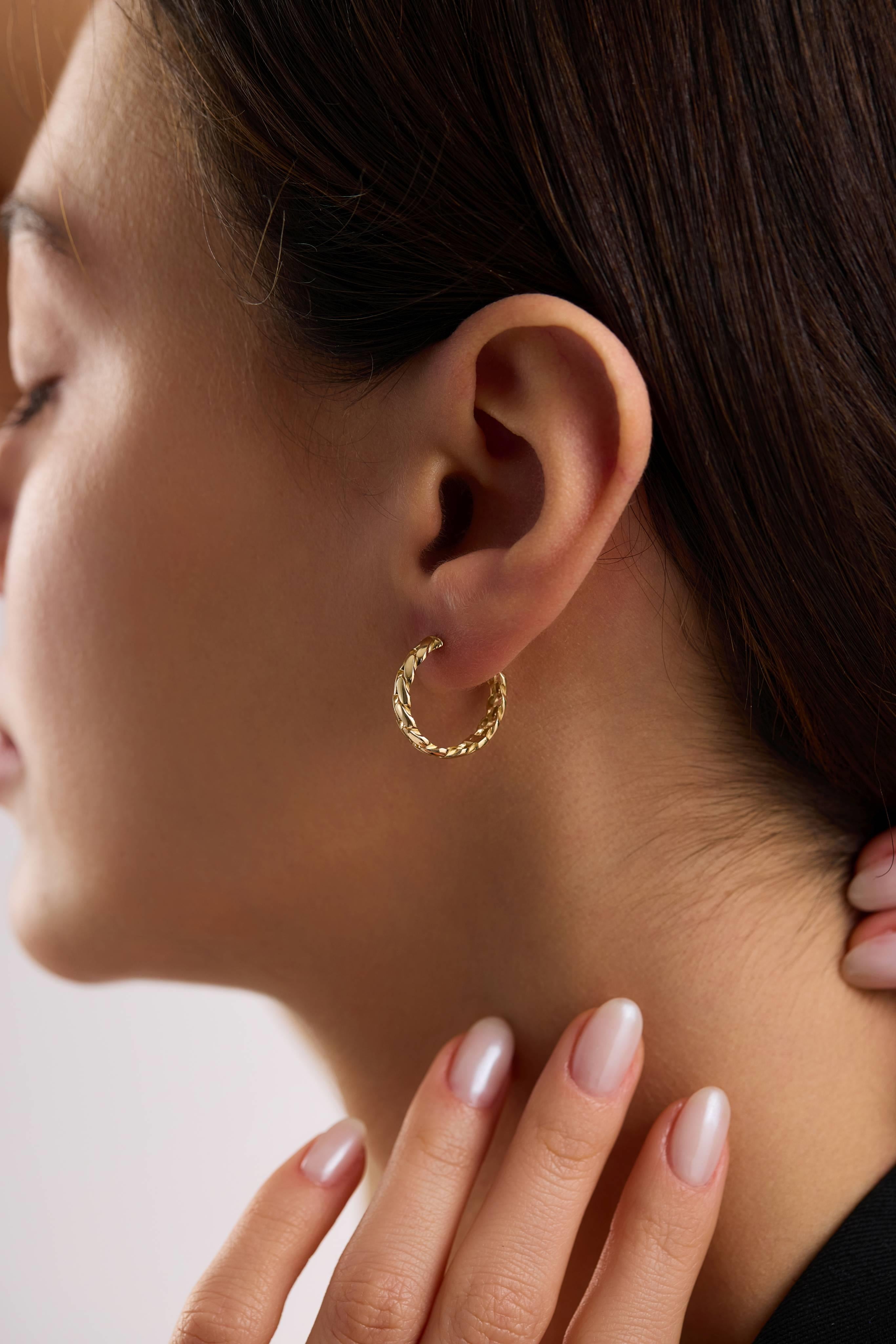 14 Ayar Gurmet Altın Halka Küpe (Büyük)