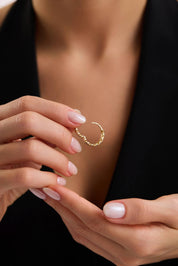 14 Ayar Gurmet Altın Halka Küpe (Büyük)