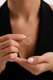 14 Ayar Gurmet Altın Halka Küpe (Büyük)