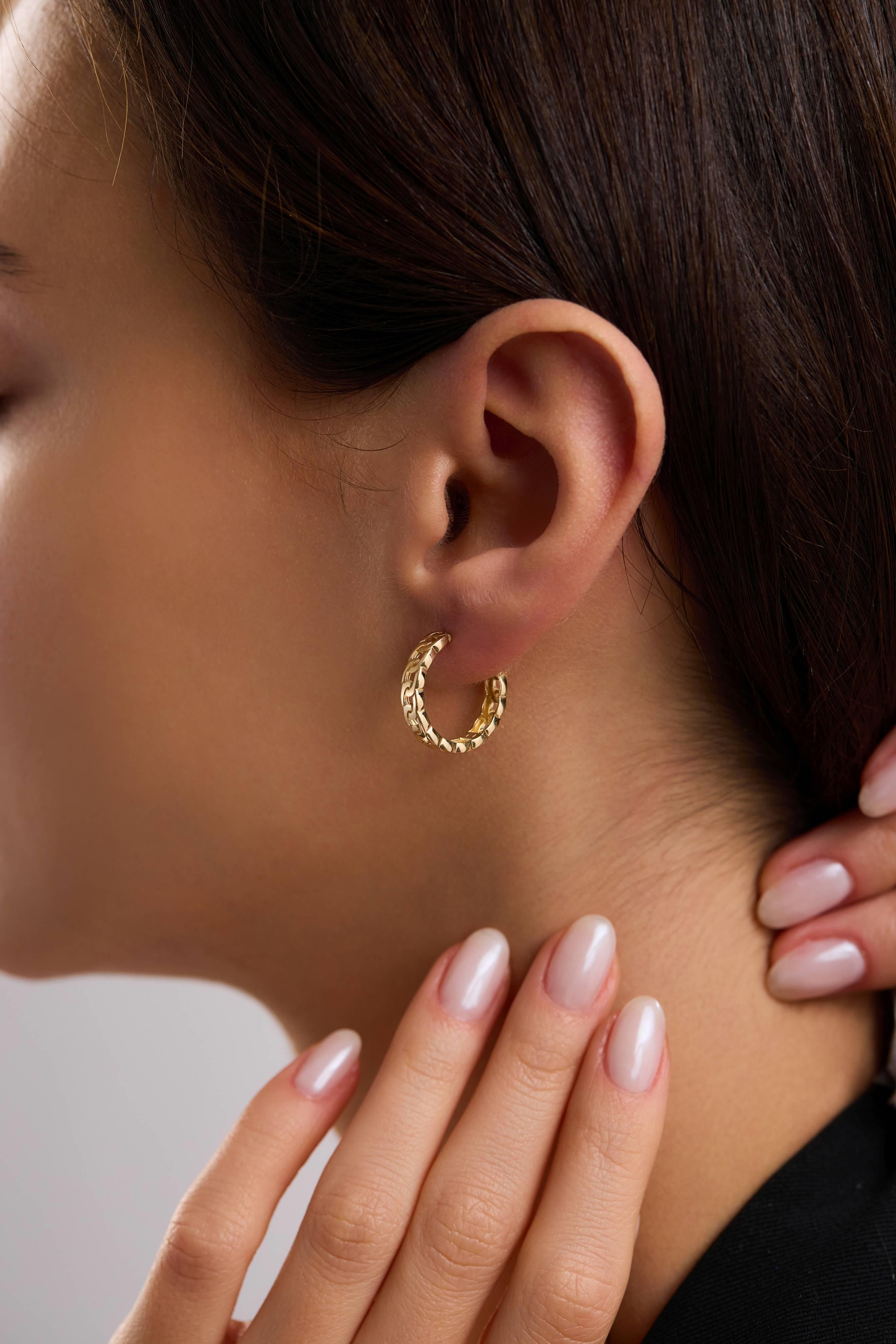 14 Ayar Gurmet Altın Halka Küpe (Büyük)