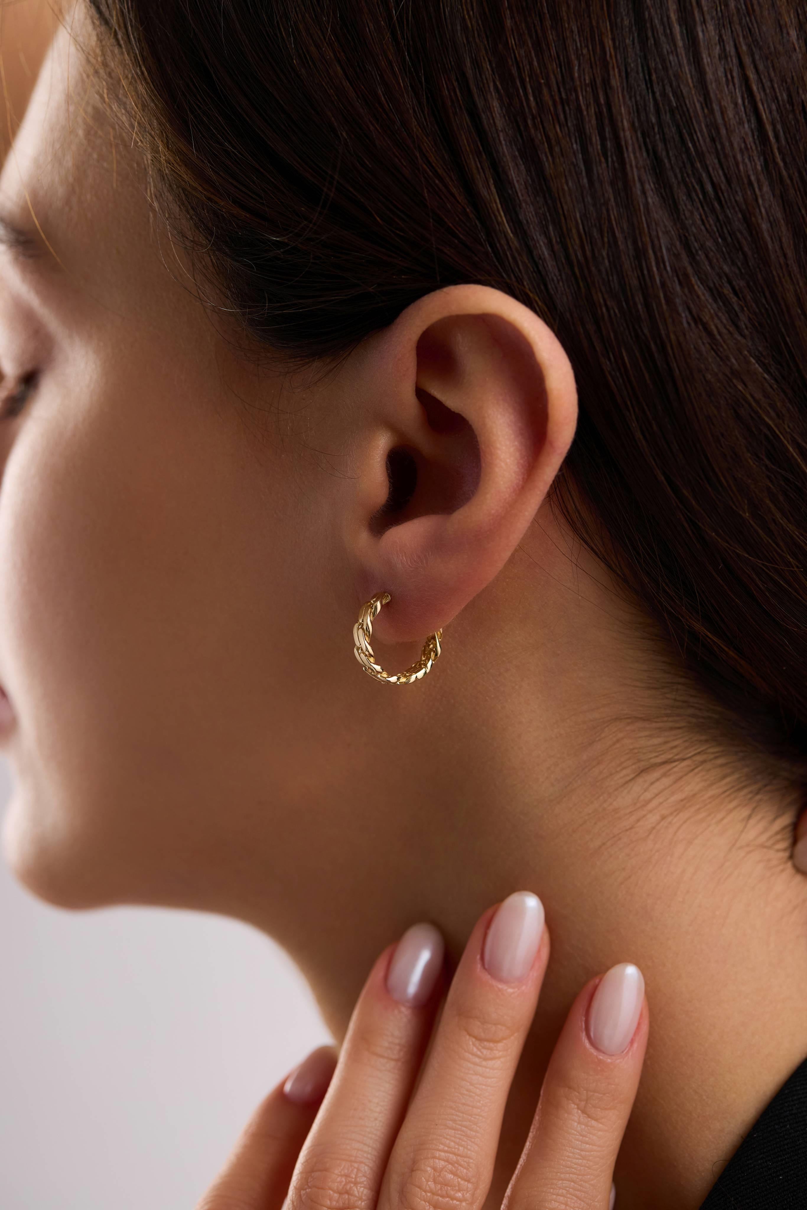 14 Ayar Gurmet Altın Halka Küpe (Küçük)