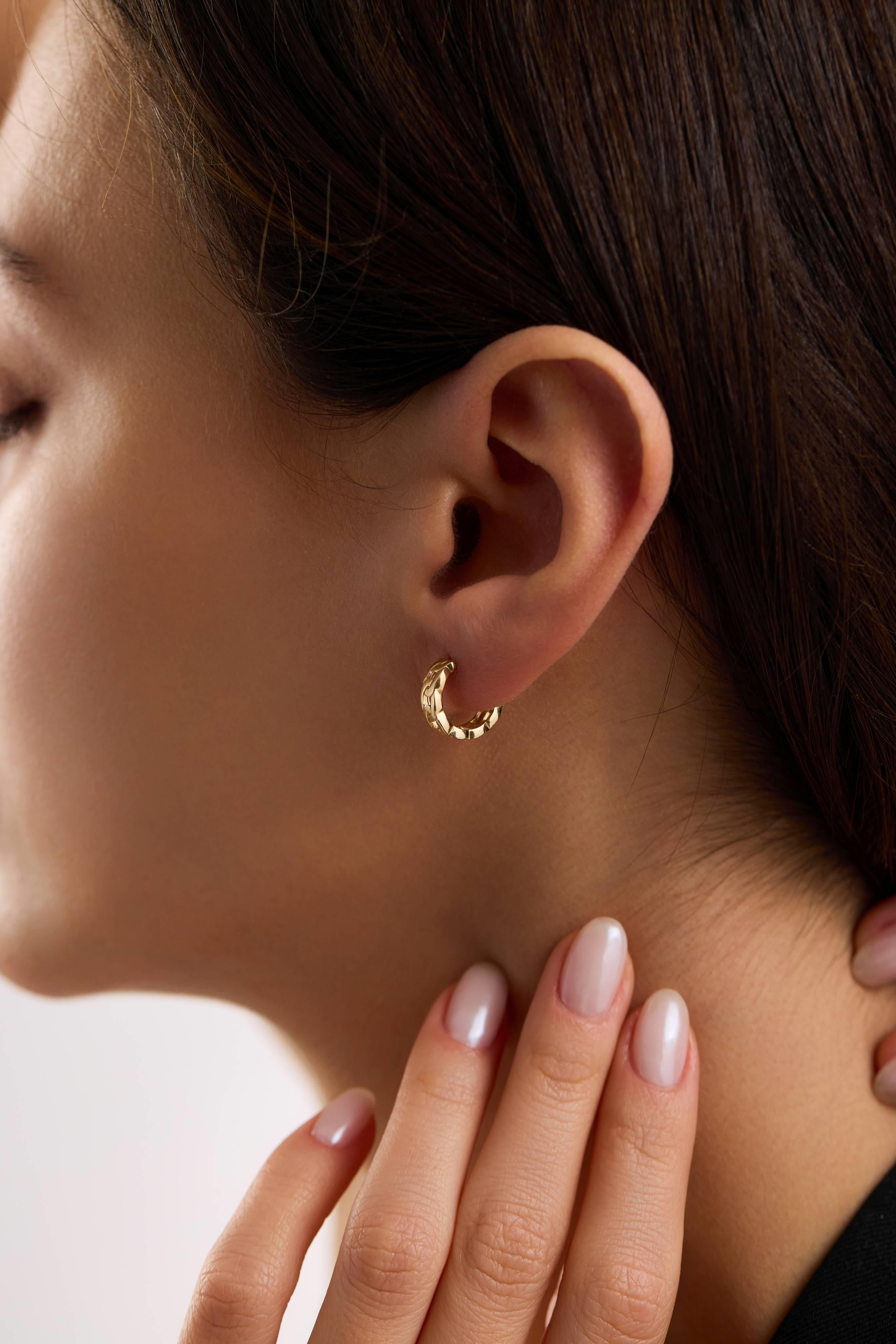 14 Ayar Gurmet Altın Halka Küpe (Küçük)