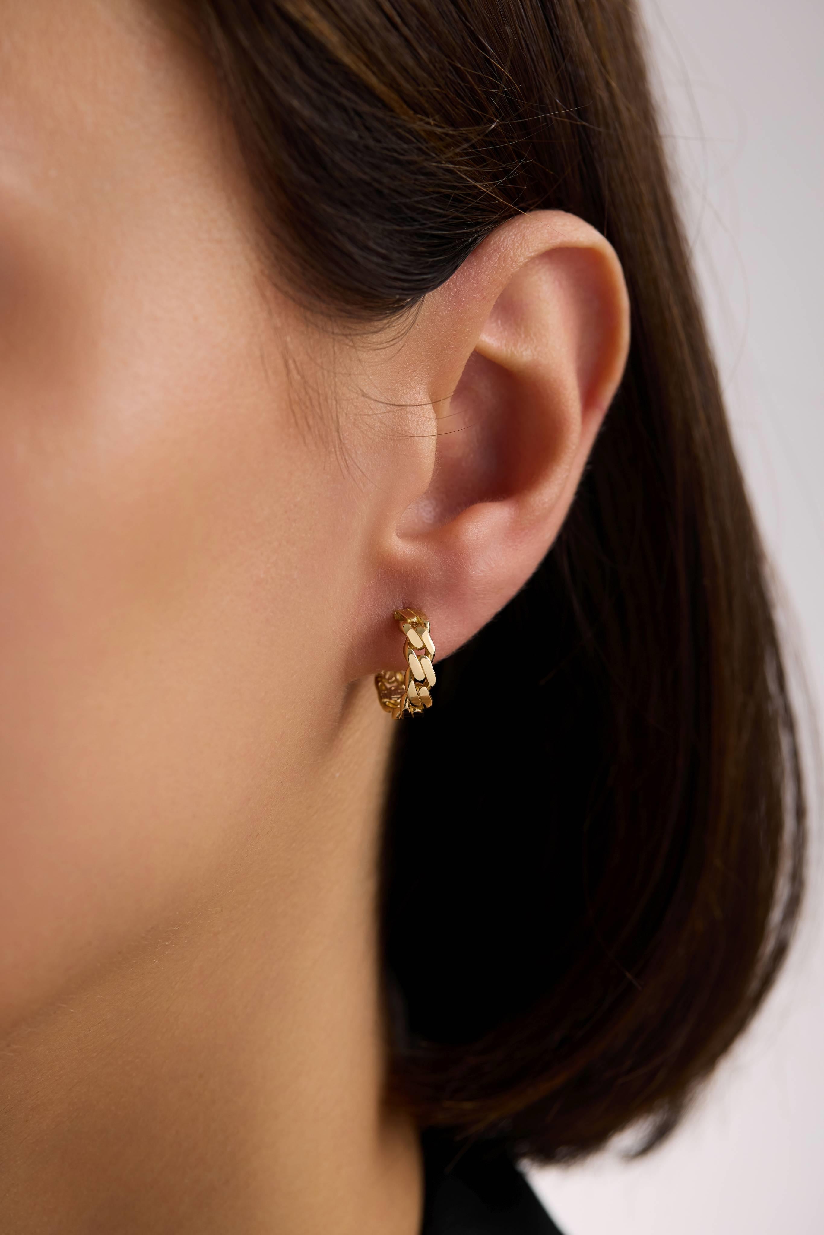 14 Ayar Gurmet Altın Halka Küpe (Orta)