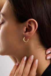 14 Ayar Gurmet Altın Halka Küpe (Orta)