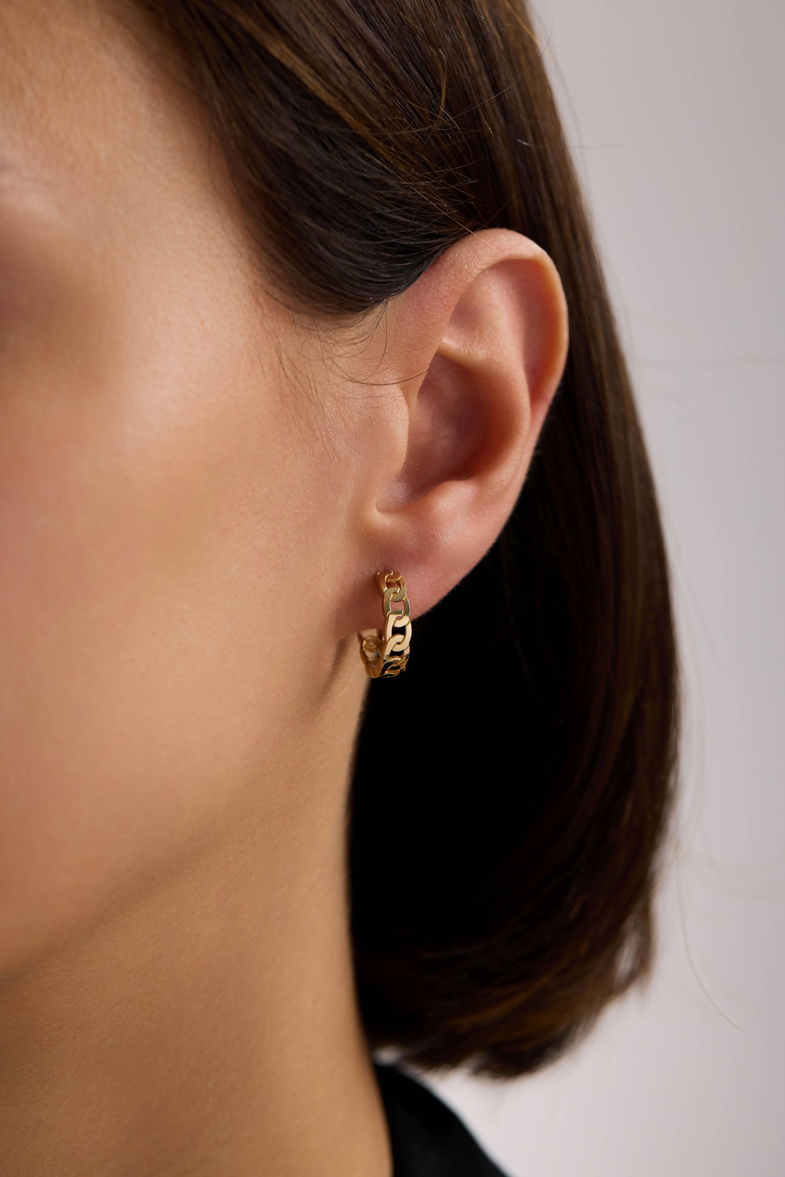 14 Ayar Gurmet Altın Halka Küpe (Orta)