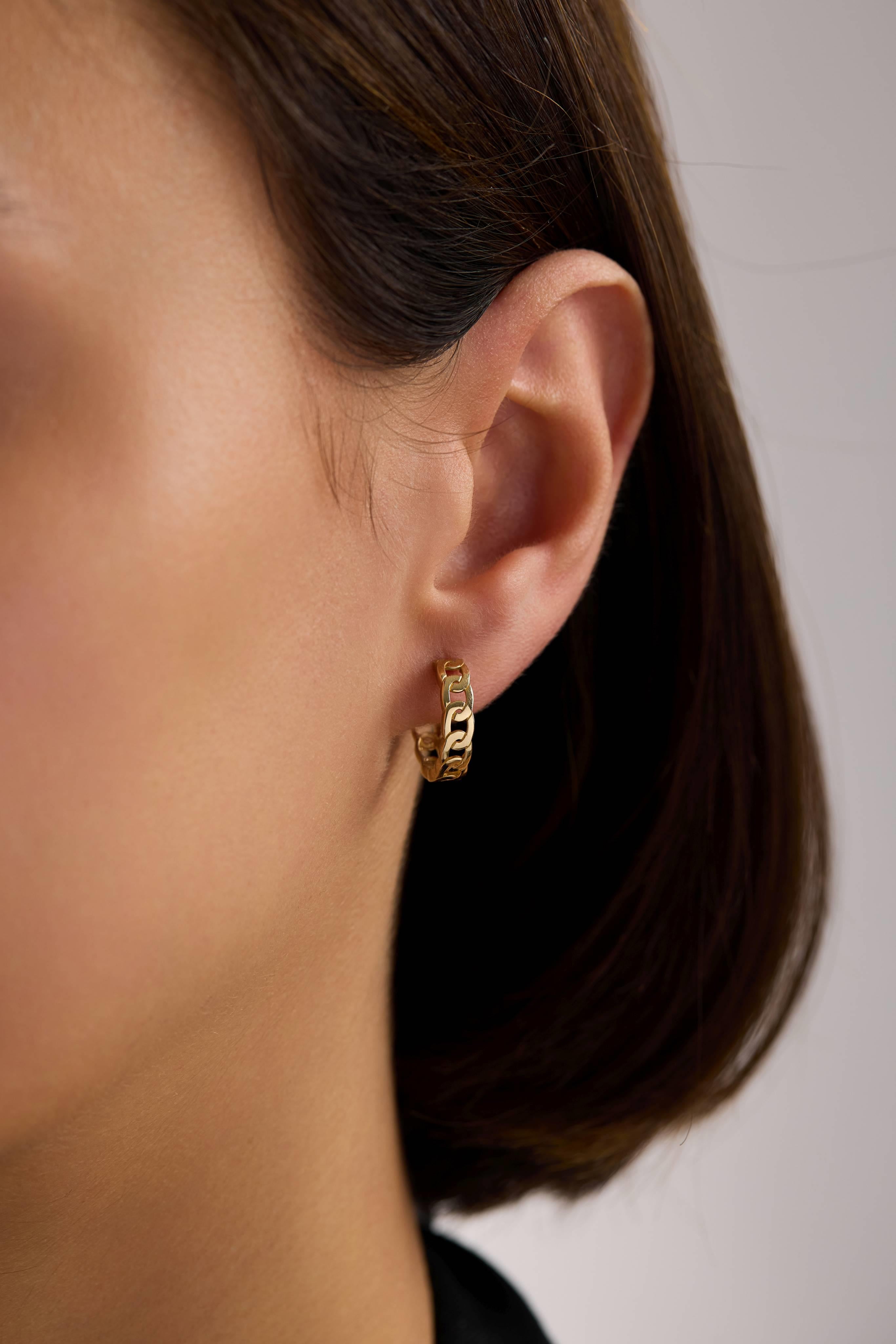 14 Ayar Gurmet Altın Halka Küpe (Orta)