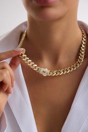 14 Ayar Gurmet Tamamı Taşlı Altın Set (11 MM)