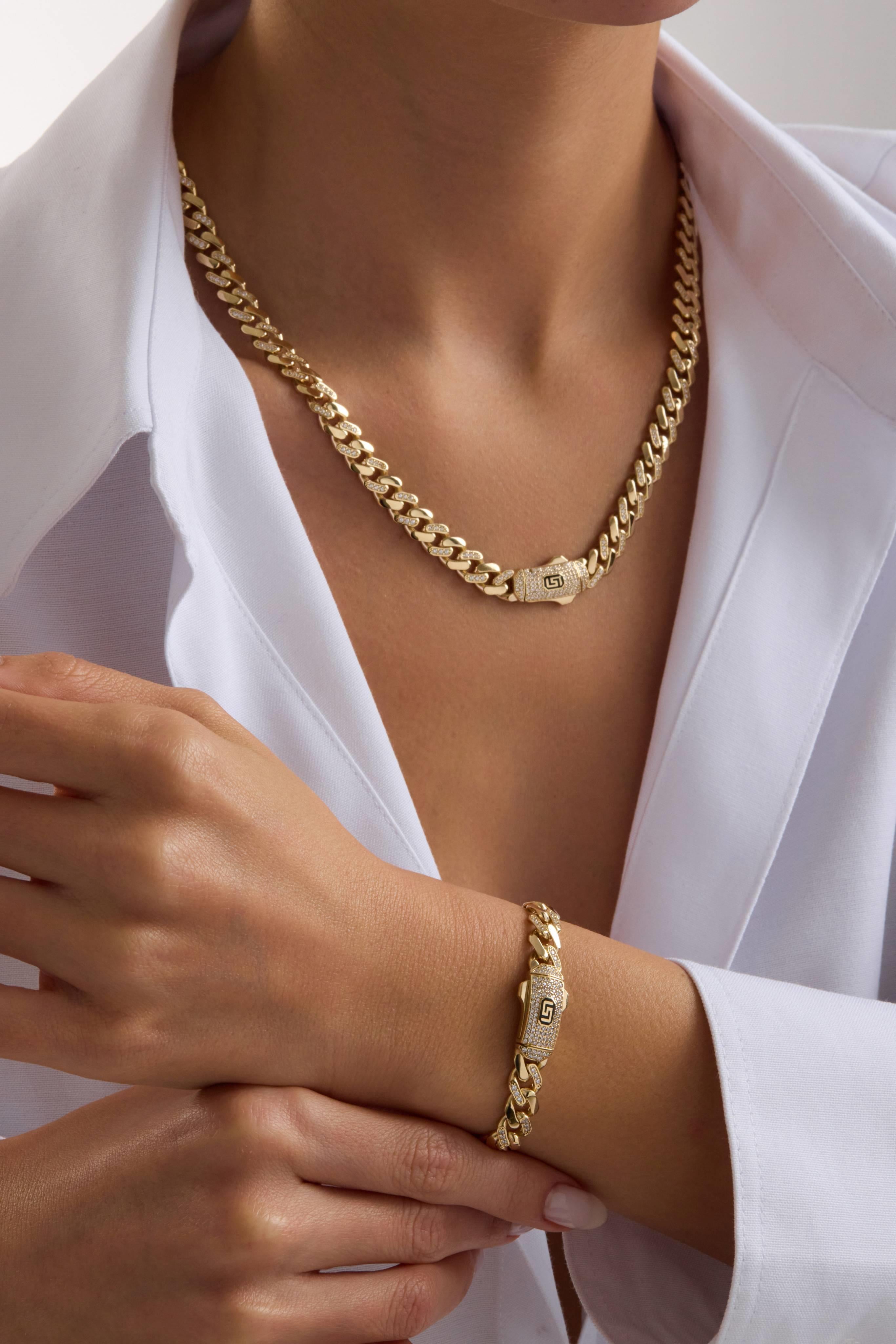 14 Ayar Gurmet Tamamı Taşlı Sade Altın Set (7 MM)