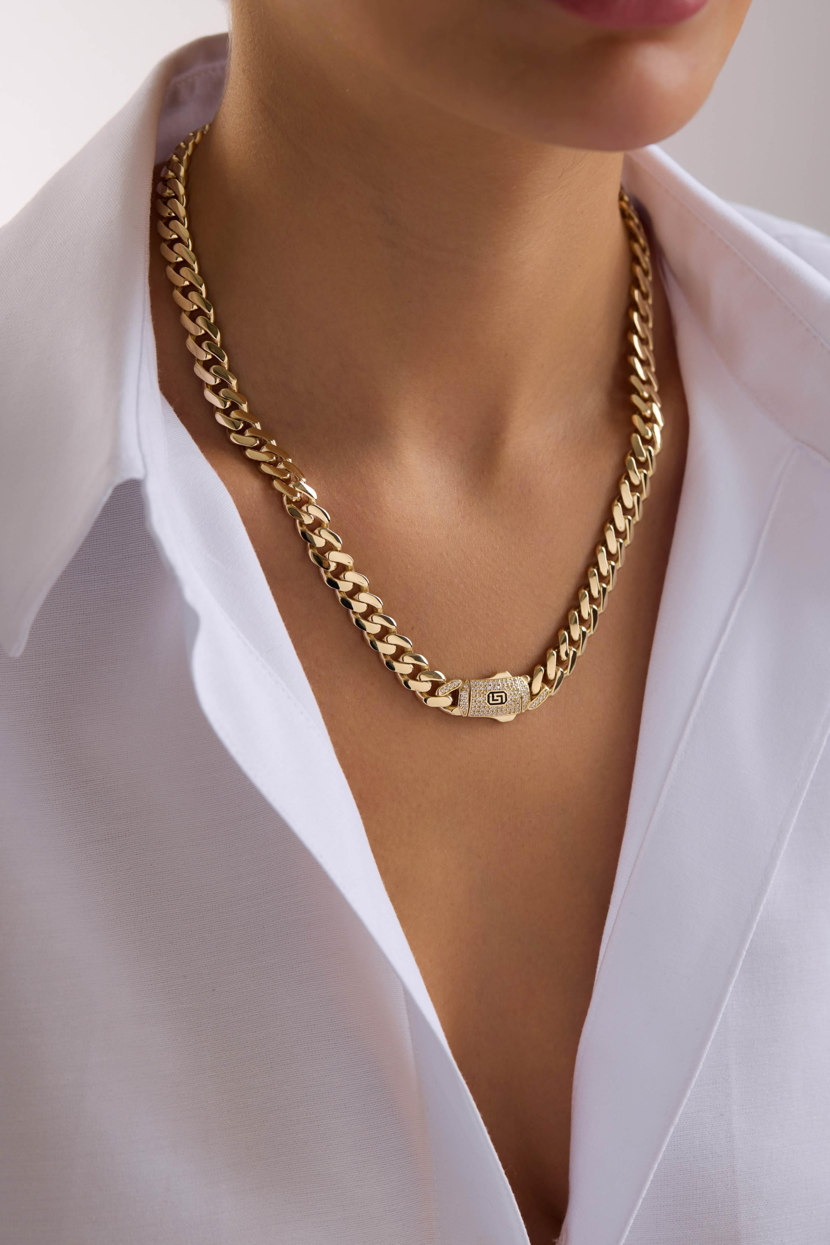 14 Ayar Gurmet Taşlı Kilitli Altın Set (9 MM)