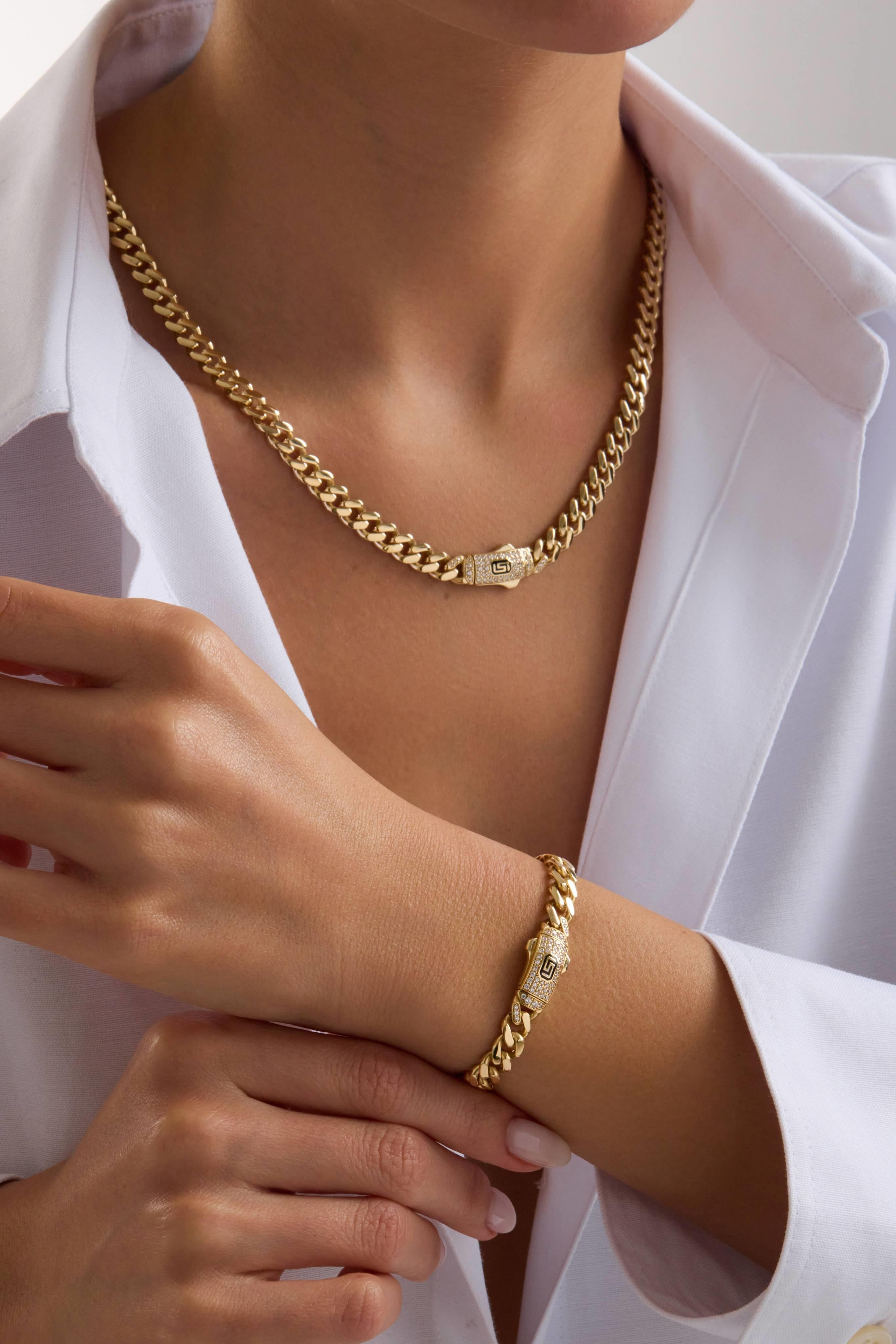 14 Ayar Gurmet Taşlı Kilitli Sade Altın Set (7 MM)