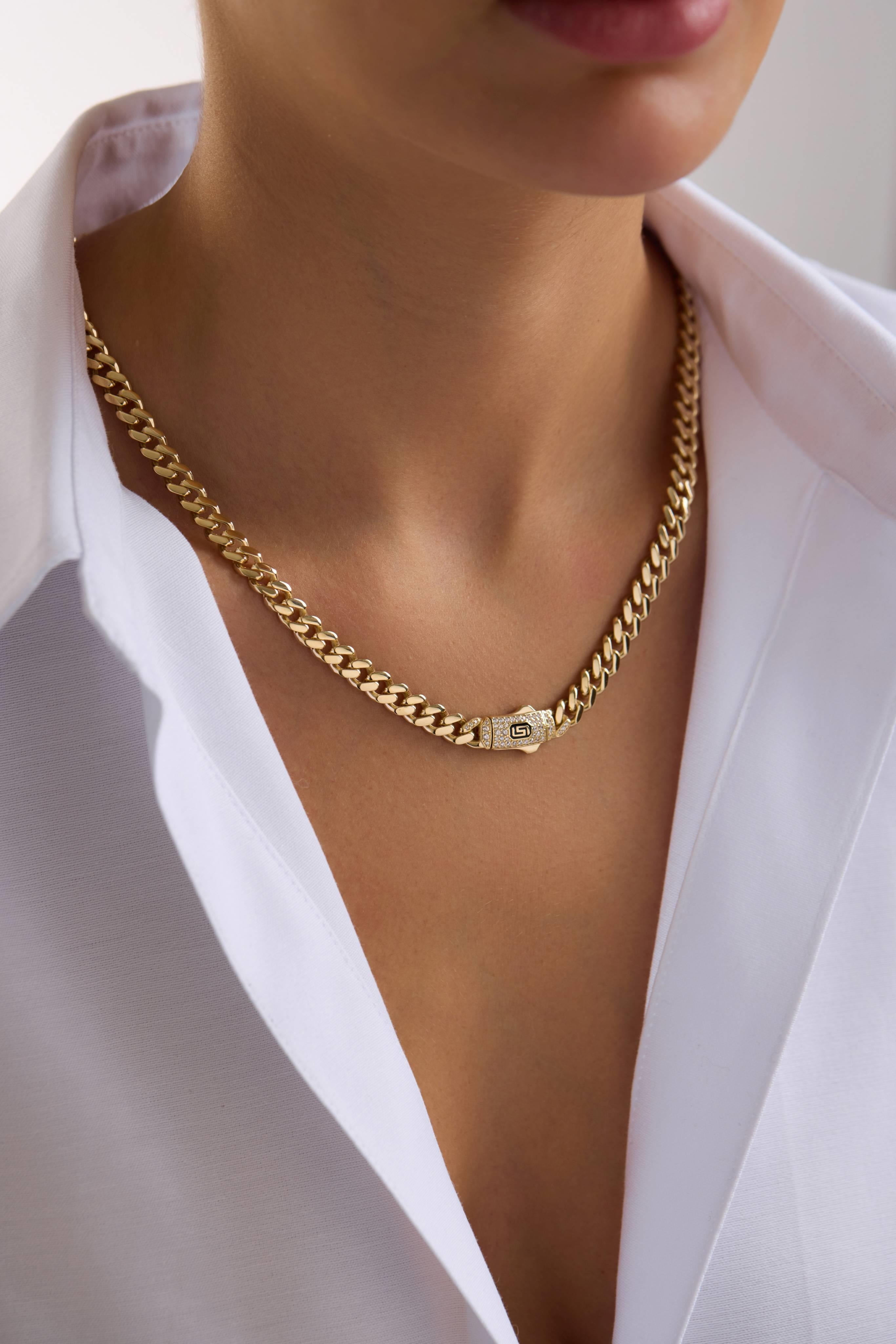 14 Ayar Gurmet Taşlı Kilitli Sade Altın Set (7 MM)