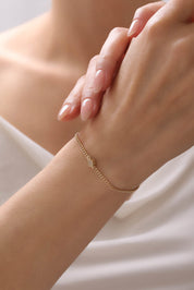 14 Ayar Gurmet Tektaş Altın Bileklik