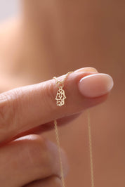 14 Ayar Hamsa Altın Kolye