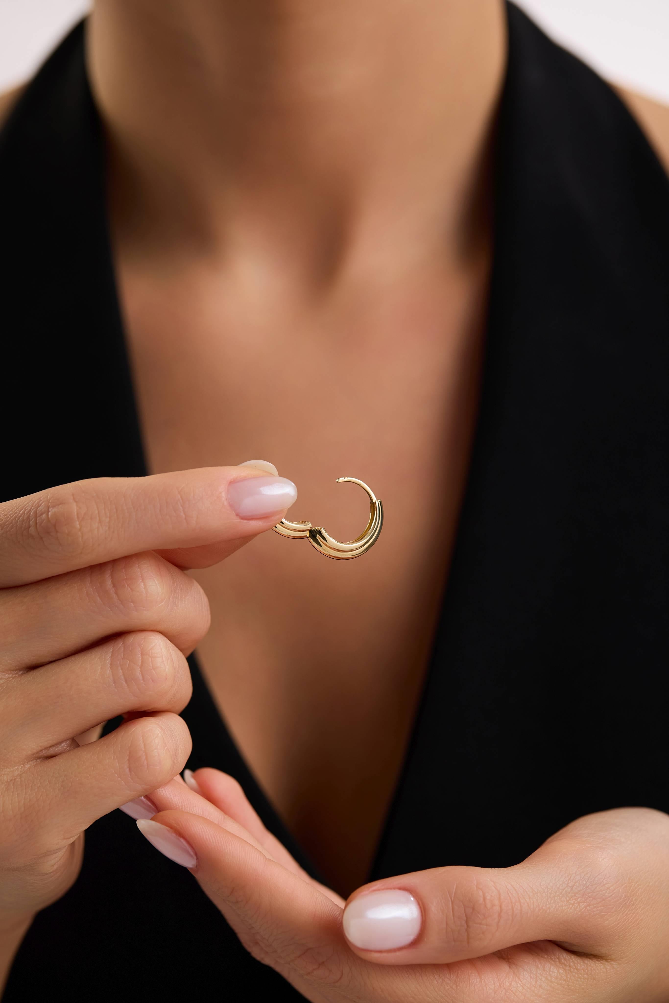 14 Ayar İkili Halka Altın Küpe