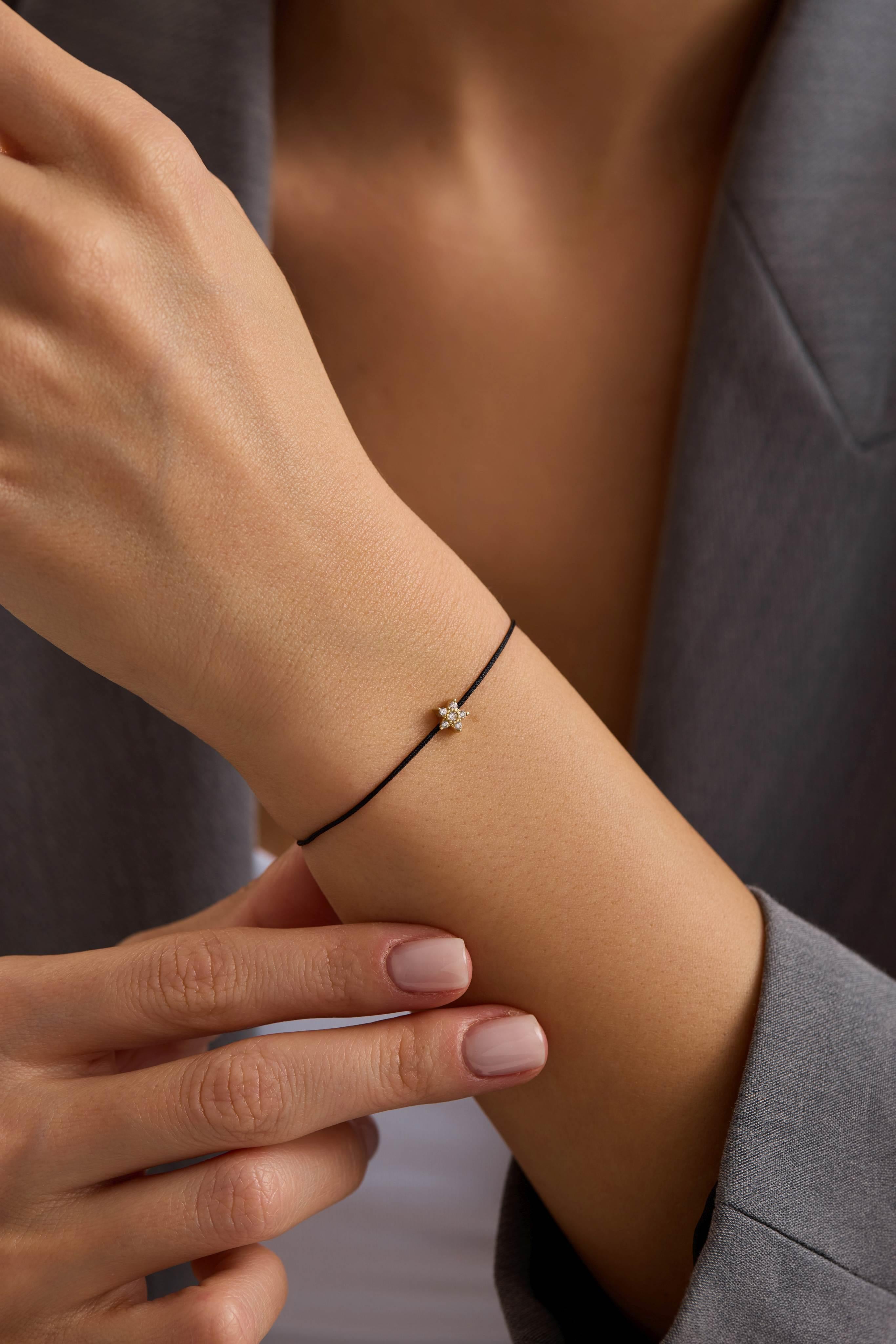 14 Ayar İpli Yıldız Altın Bileklik