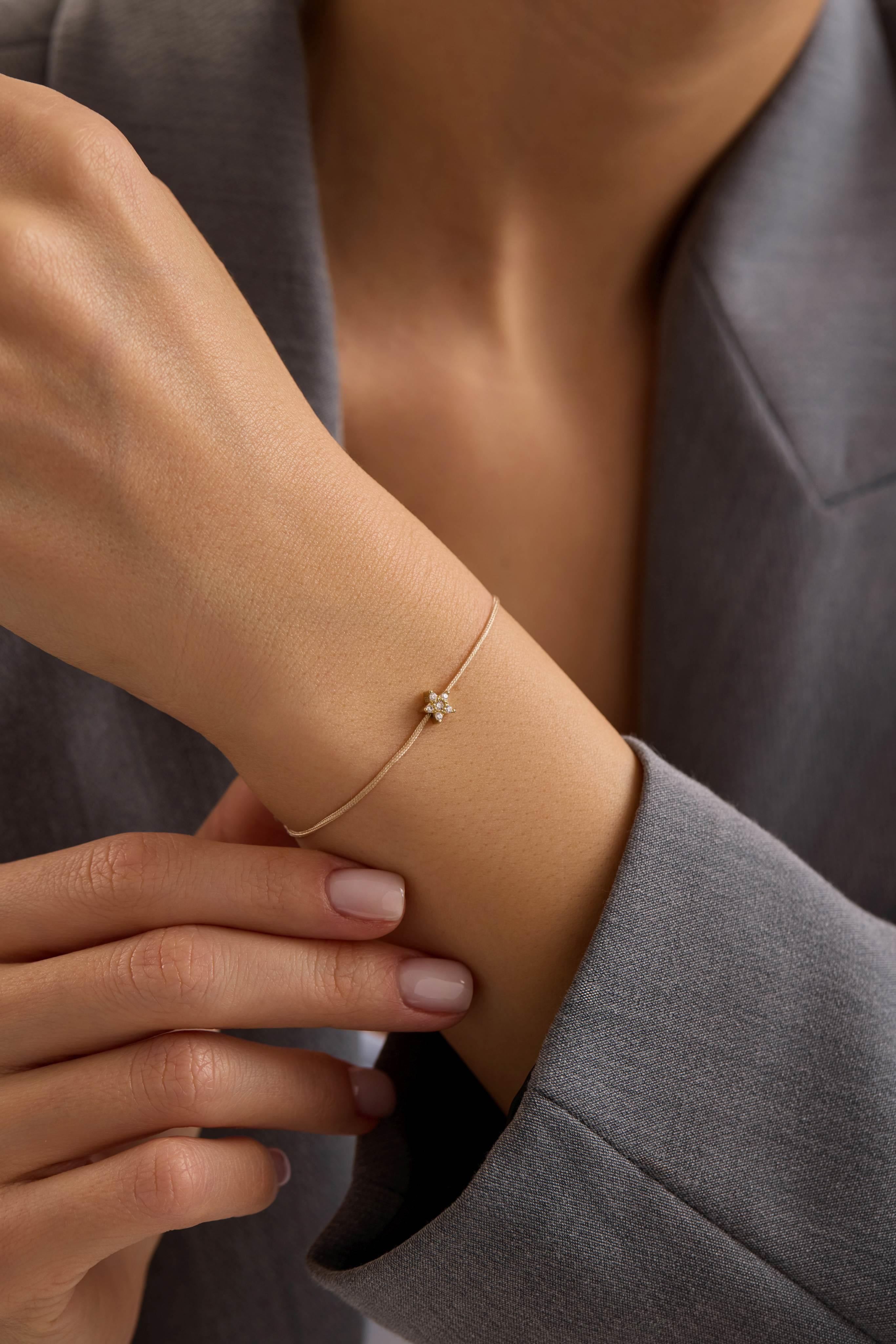 14 Ayar İpli Yıldız Altın Bileklik