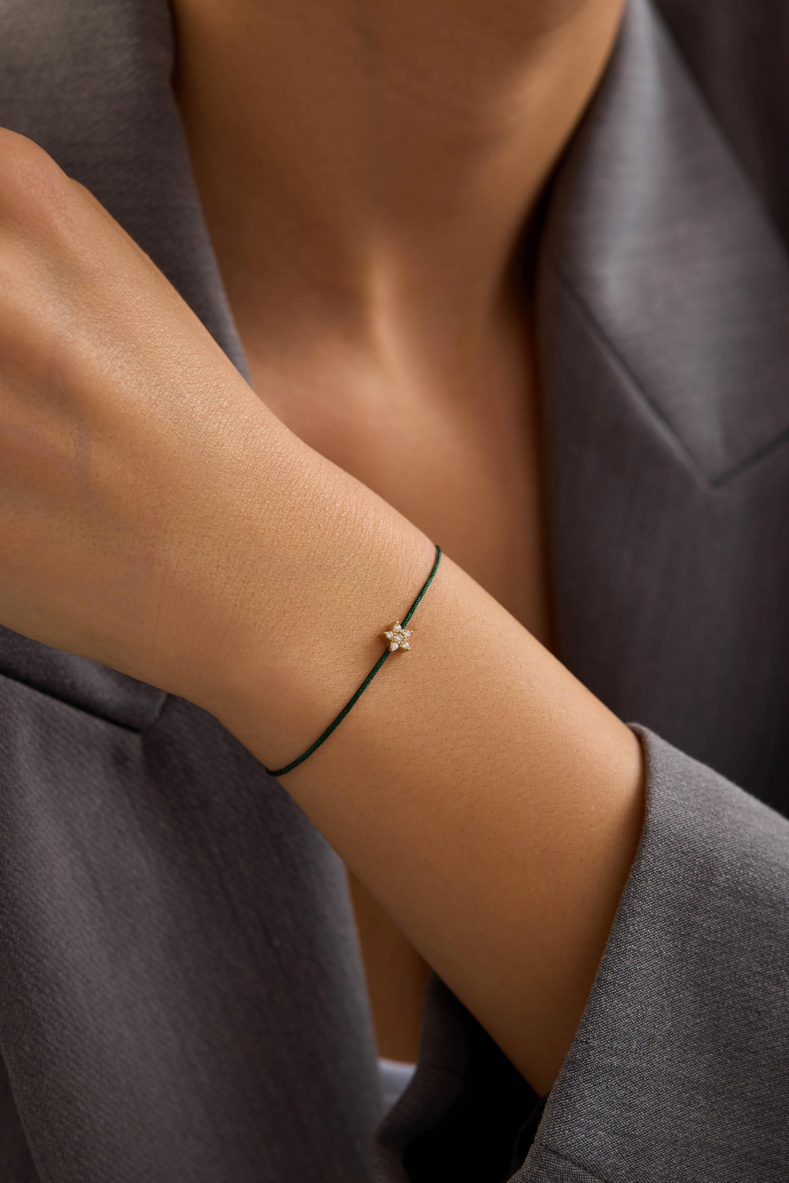 14 Ayar İpli Yıldız Altın Bileklik