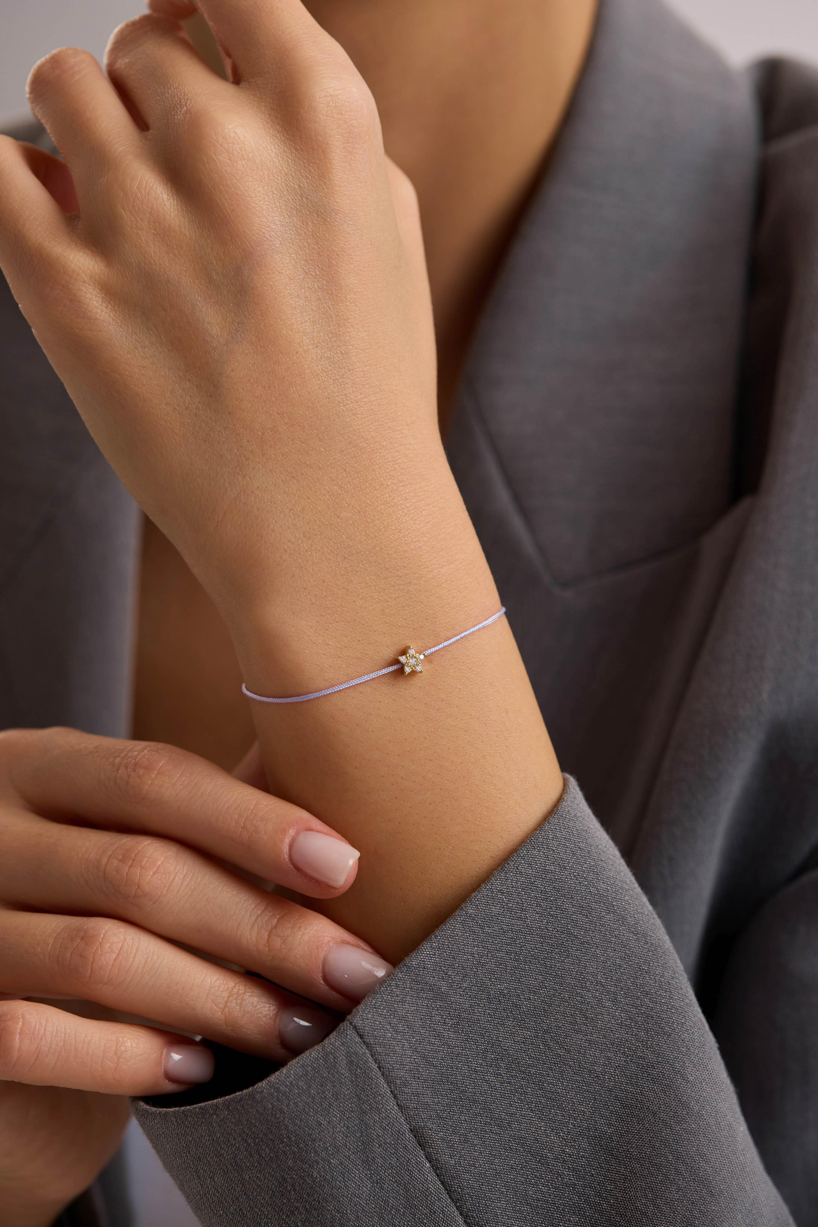 14 Ayar İpli Yıldız Altın Bileklik