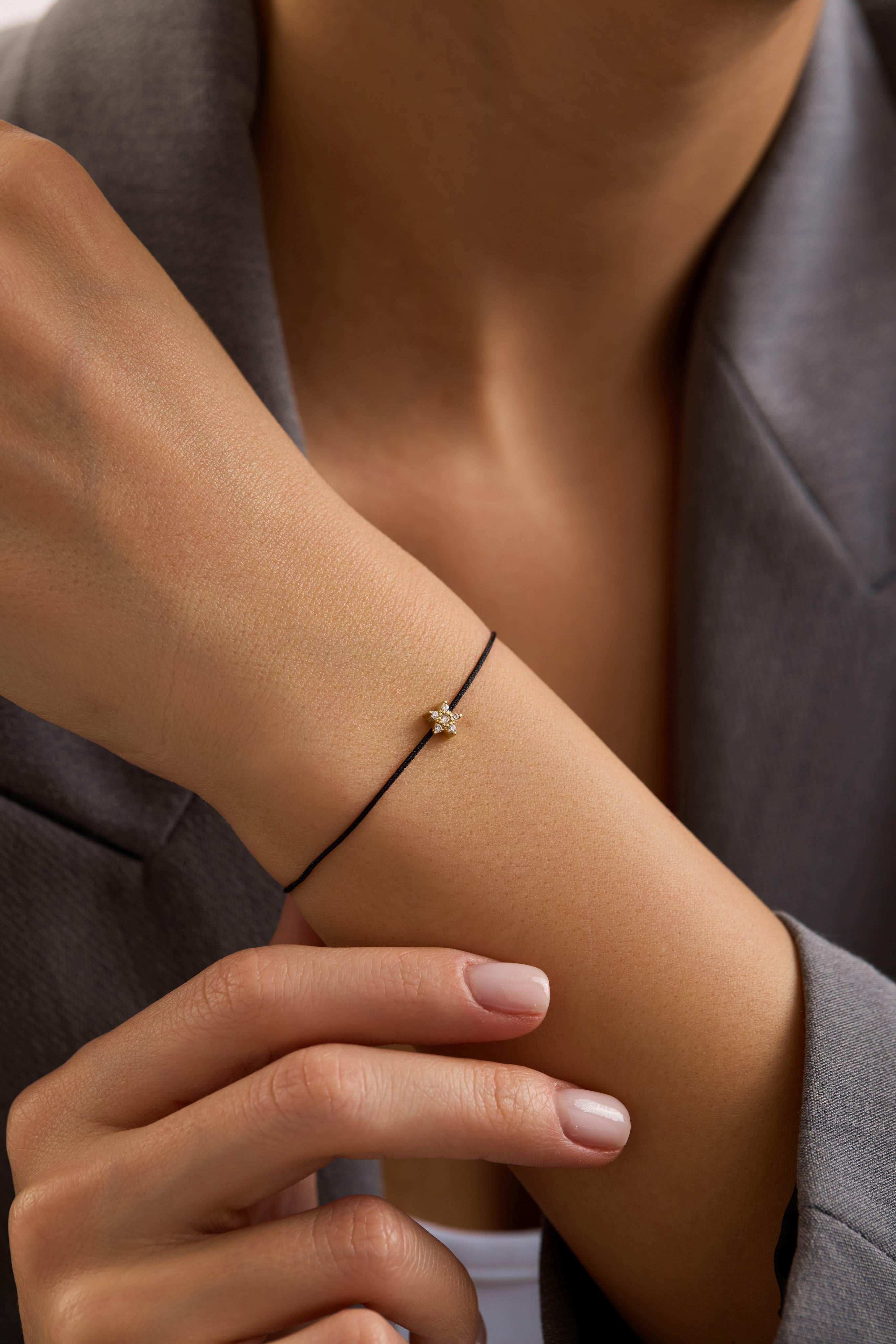 14 Ayar İpli Yıldız Altın Bileklik