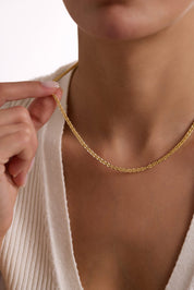 14 Ayar Işıltılı Altın Zincir Kolye (3 mm)