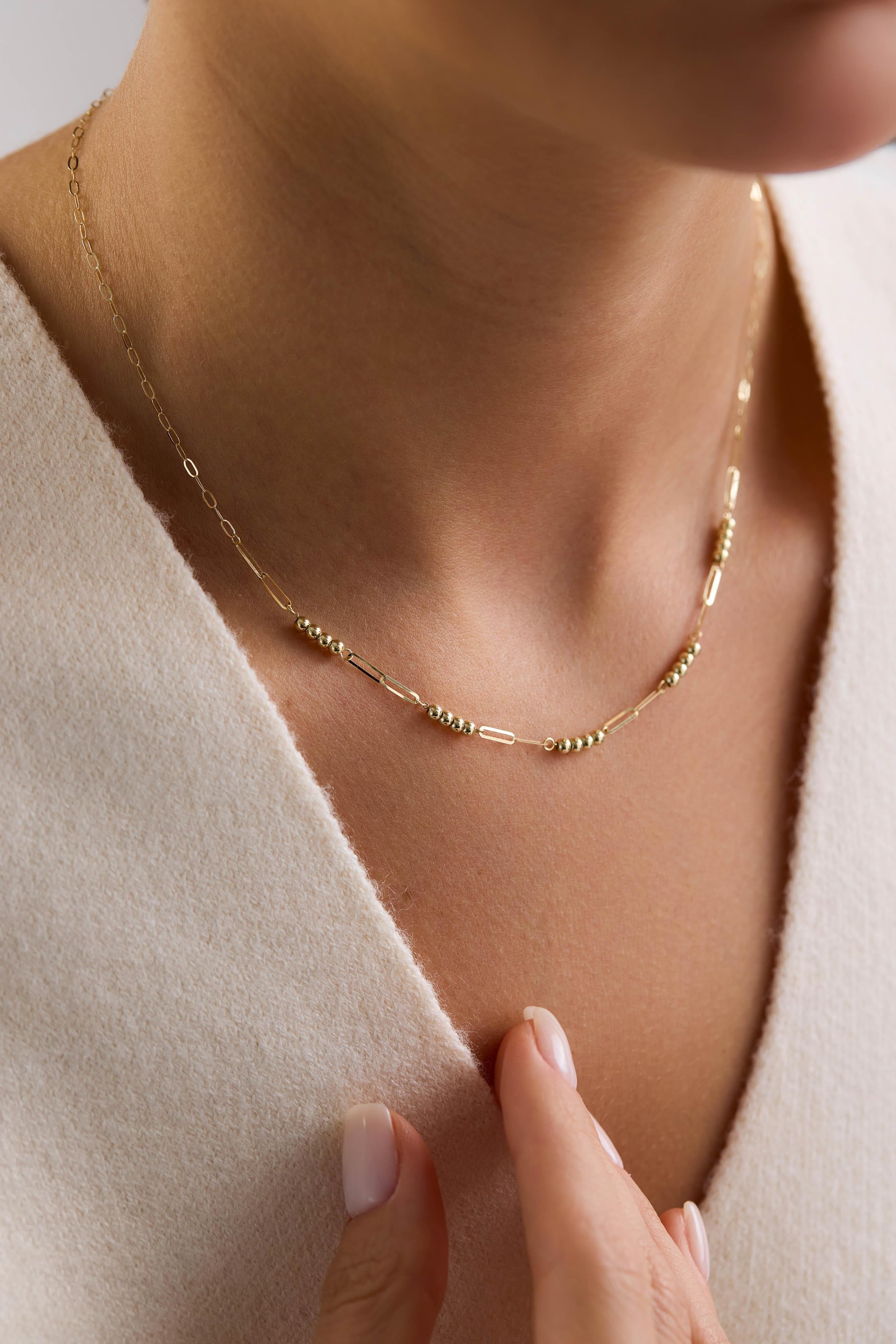 14 Ayar İtalyan Ataç Top Altın Kolye