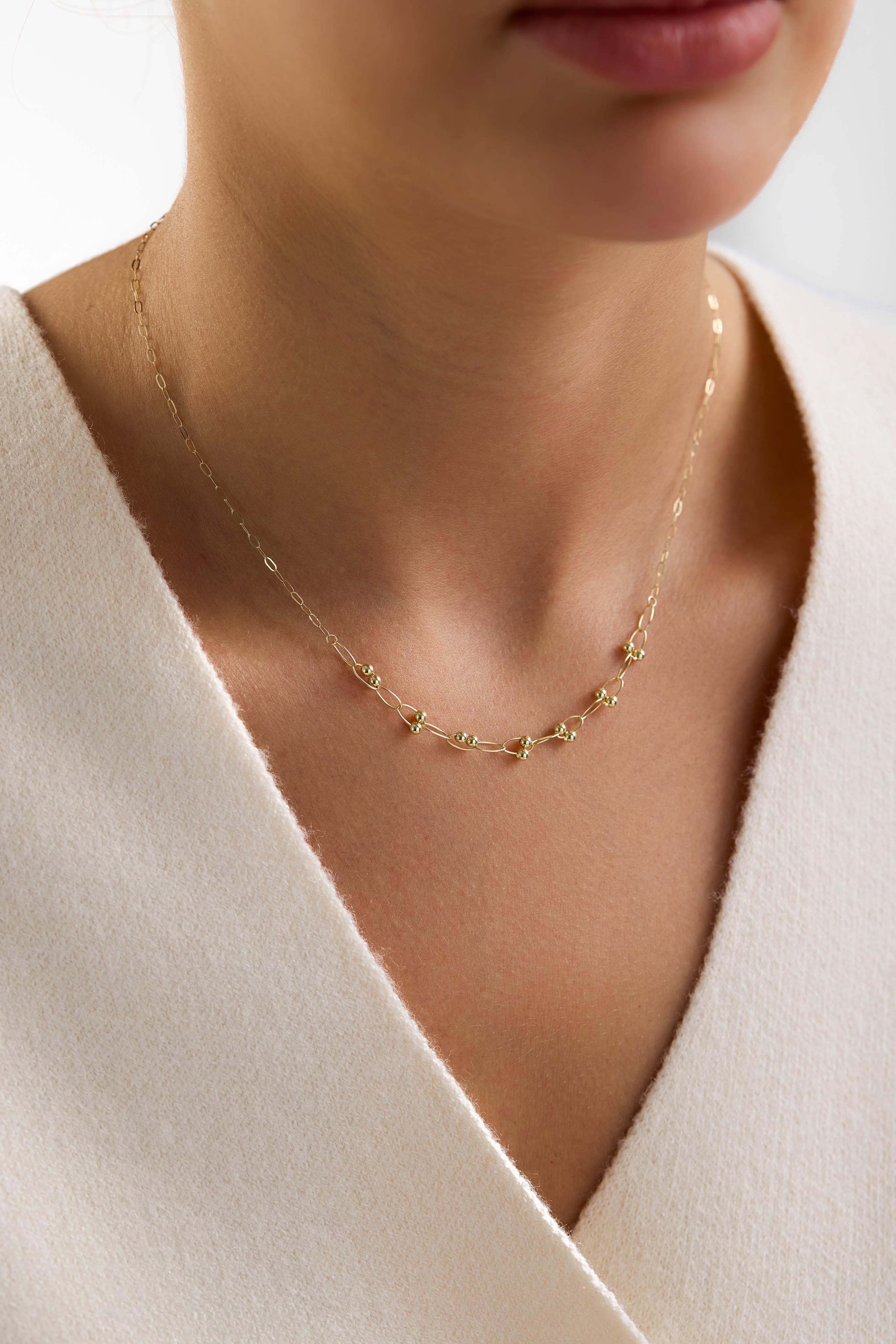 14 Ayar İtalyan Ataç Top Altın Kolye