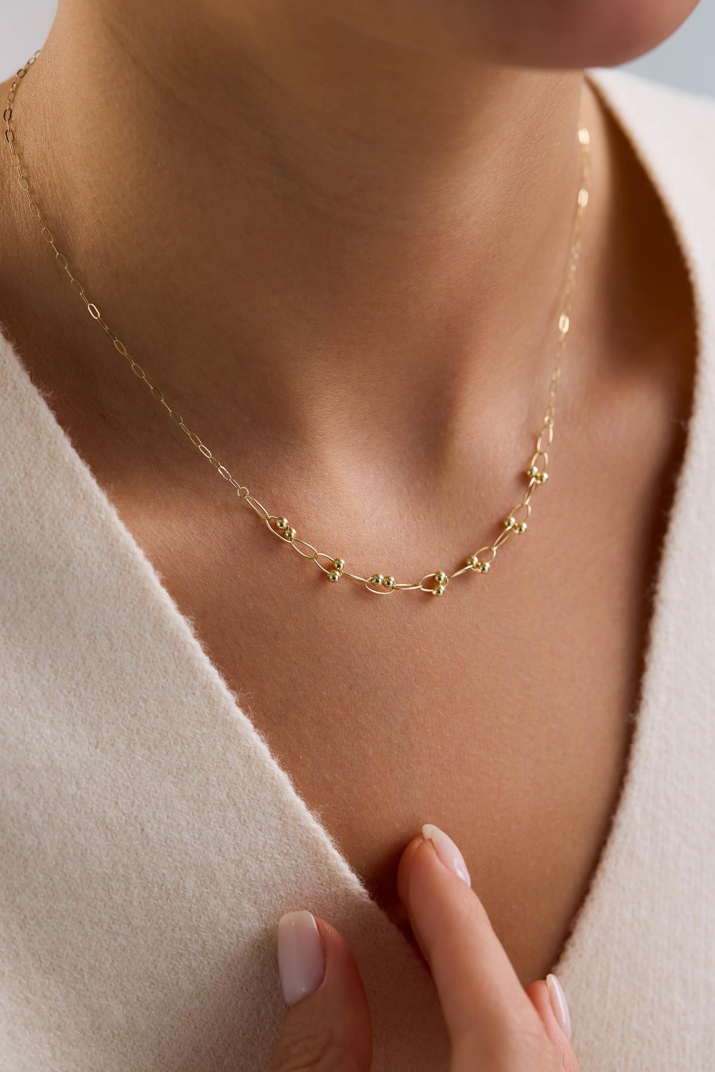 14 Ayar İtalyan Ataç Top Altın Kolye