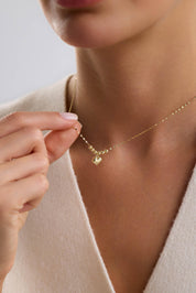 14 Ayar İtalyan Dorika Kalp Altın Kolye