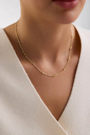 14 Ayar İtalyan İkili Top Altın Kolye