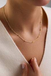 14 Ayar İtalyan İkili Top Altın Kolye