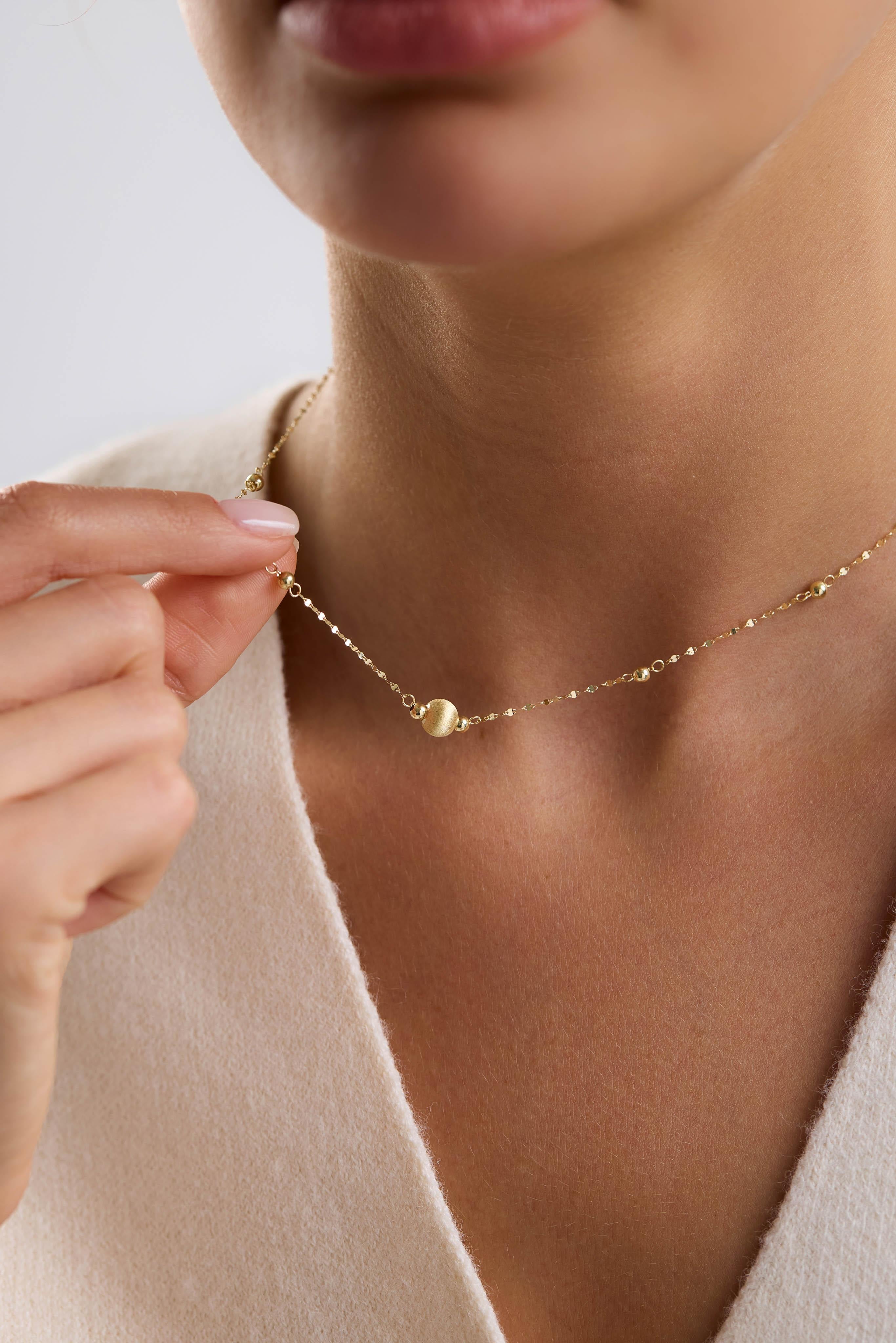 14 Ayar İtalyan Top Altın Kolye