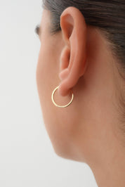 14 Ayar Kalemli Altın Halka Küpe