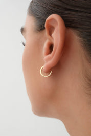 14 Ayar Kalemli Altın Halka Küpe