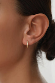 14 Ayar Kalemli Altın Halka Küpe