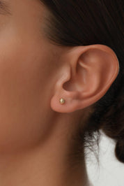 14 Ayar Kalemli Altın Top Küpe