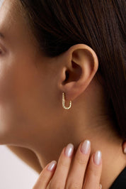 14 Ayar Kalemli Halka Altın Küpe