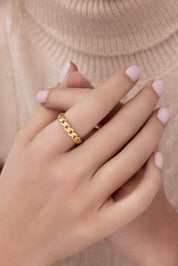 14 Ayar Kalın Zincir Altın Yüzük