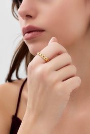 14 Ayar Kalın Zincir Altın Yüzük