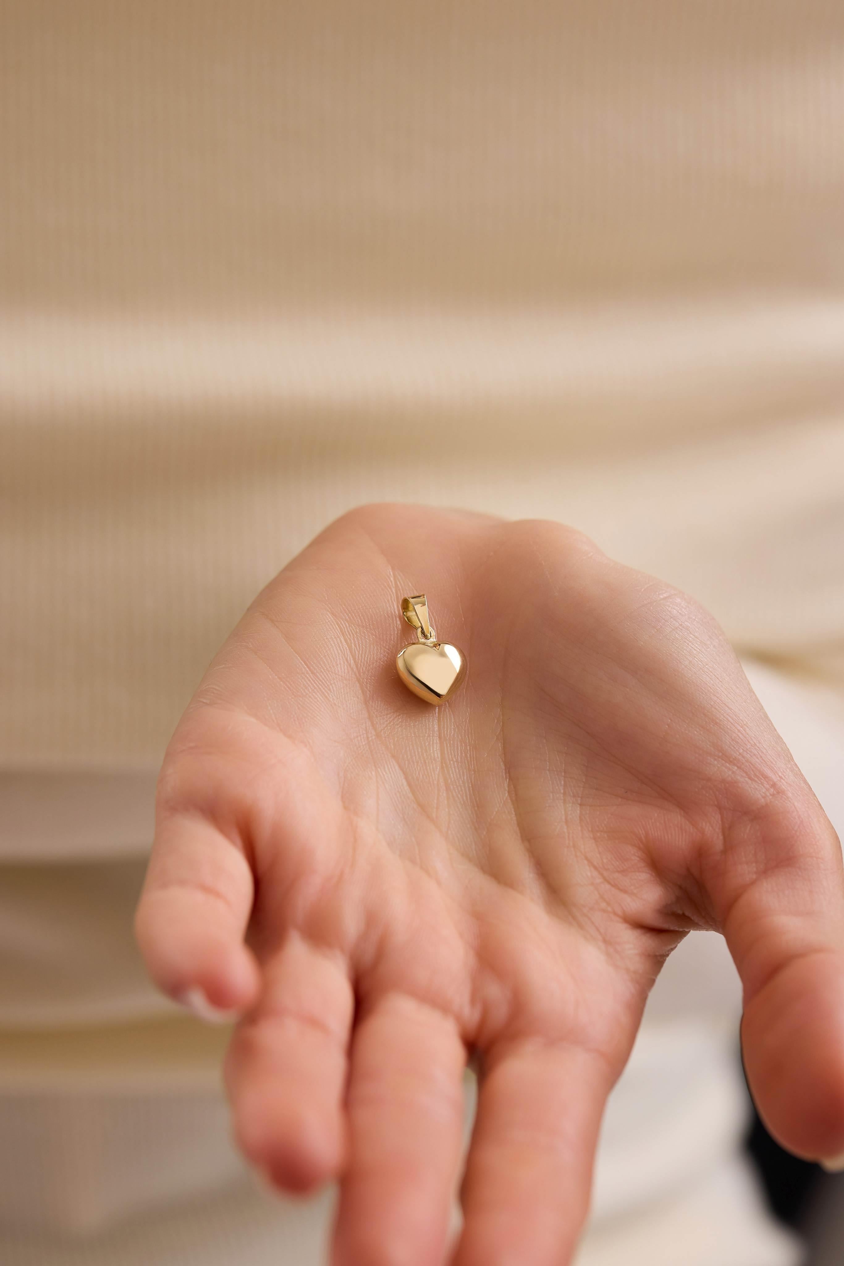 14 Ayar Kalp Altın Kolye Ucu