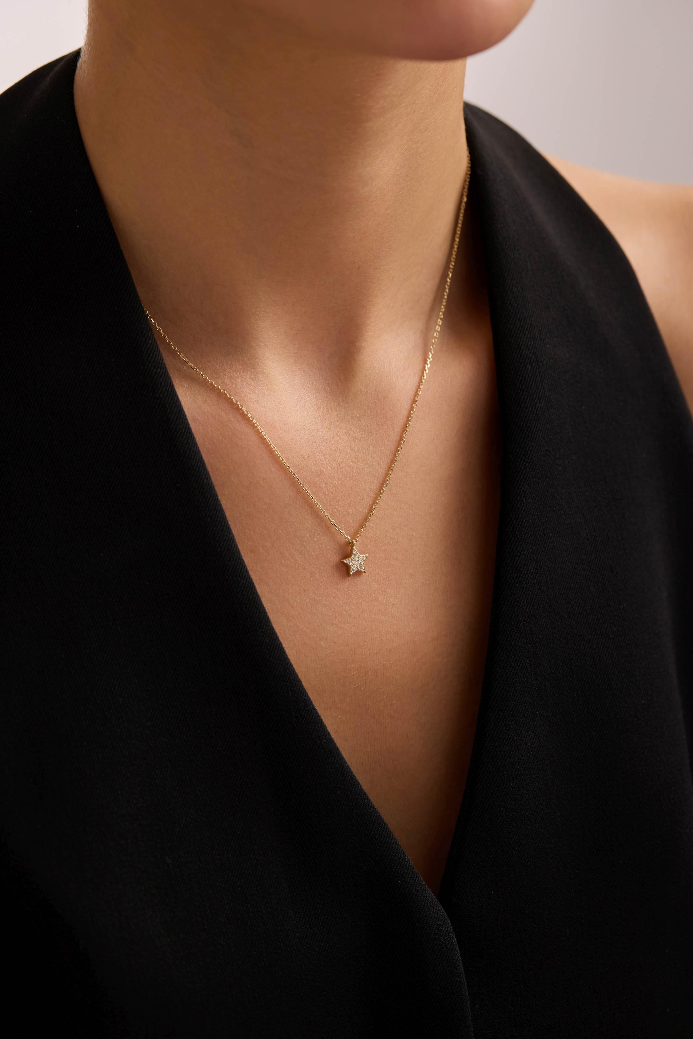 14 Ayar Kalp Taşlı Altın Kolye